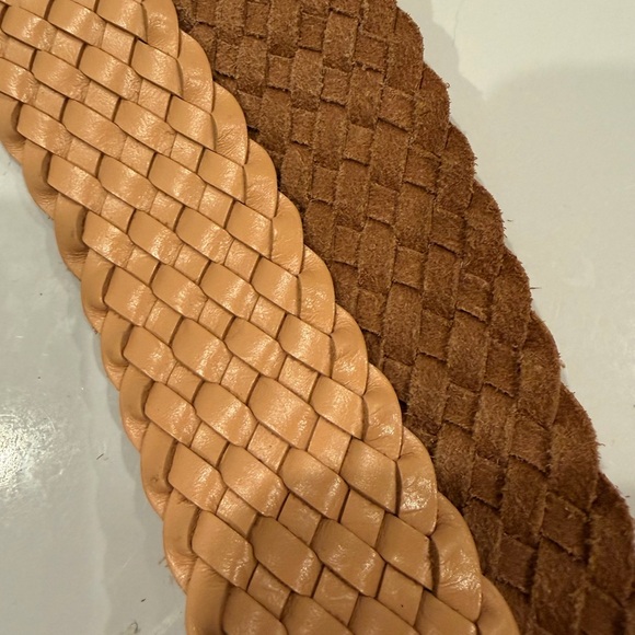 J.Crew Genuine Leather Woven Wide Belt size Medium / Large - Picture 6 of 6